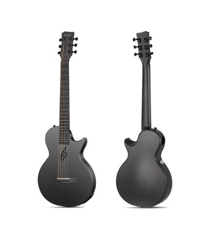 Enya NOVA Go SP1 Carbon Fiber Acoustic Electric Guitar with Smart AcousticPlus 35 Inch Travel Acustica Guitarra Starter Bundle Kit of Gig Bag, Strap, Strings, Charging Cable, Instrument Cable(
