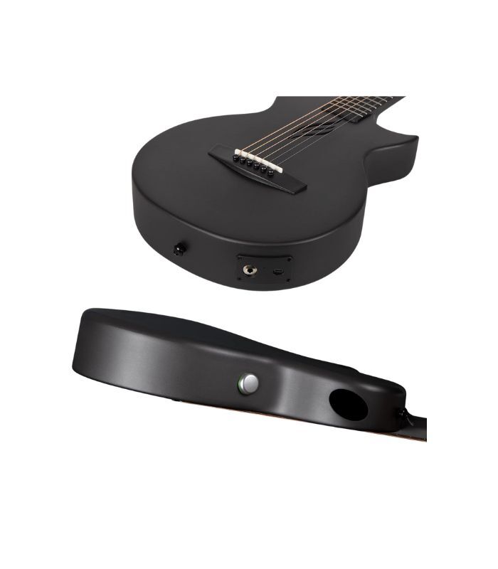 Enya NOVA Go SP1 Carbon Fiber Acoustic Electric Guitar with Smart AcousticPlus 35 Inch Travel Acustica Guitarra Starter Bundle Kit of Gig Bag, Strap, Strings, Charging Cable, Instrument Cable(