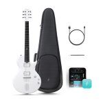 Enya Nova Go Sonic Electric Guitar - White Carbon Fiber Smart Electric Guitar with 10W Wireless Speaker, Built-in Presets, Charging Cable, Adjuster Key and Cover
