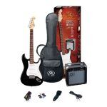 SX Guitar SE1-SK-BK Stratocaster Electric Package Guitar - Black