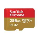 SanDisk Extreme microSD UHS I Card 256GB for 4K Video on Smartphones,Action Cams,Drones 190MB/s Read,130MB/s Write