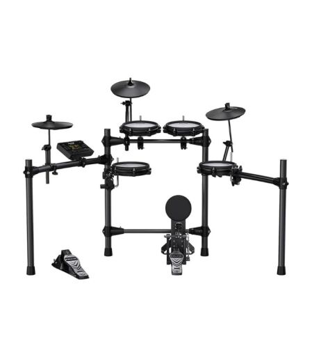 nux-dm210-01 NuX DM-210 All Mesh Head Entry-Level Recordable Digital Drum Kit with Mesh Drum Pads, Independent Kick Drum, Diverse Sound Library, and Coach Function