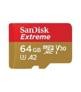 Sandisk extreme microsd uhs i card 64gb for 4k video on smartphones,action cams 170mb/s read,80mb/s write, sdsqxah-064g-gn6mn