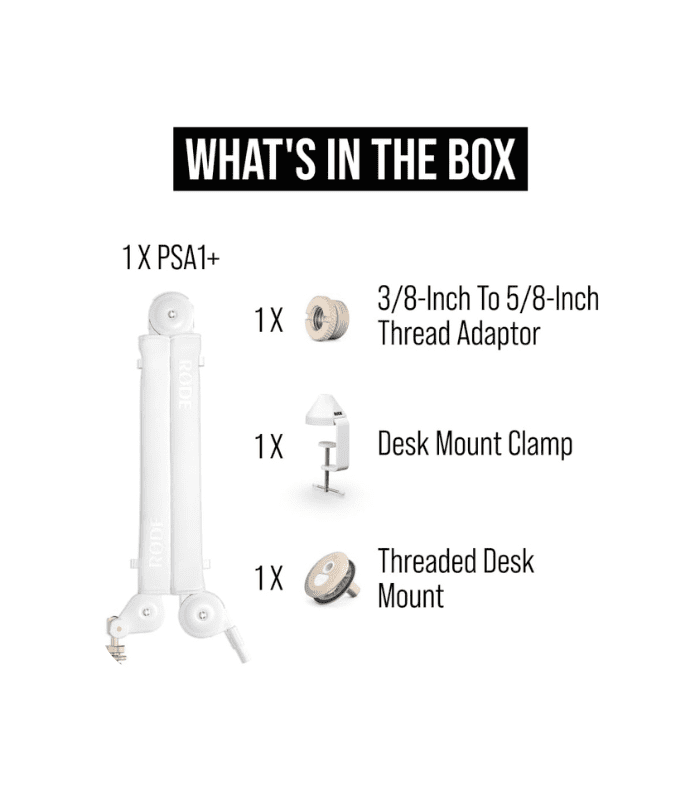 RØDE PSA1+ Professional Studio Arm with Spring Damping and Cable Management (White)