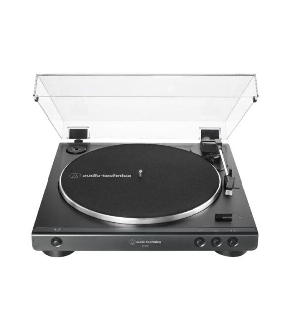 AT-LP60x Black Turntable front view