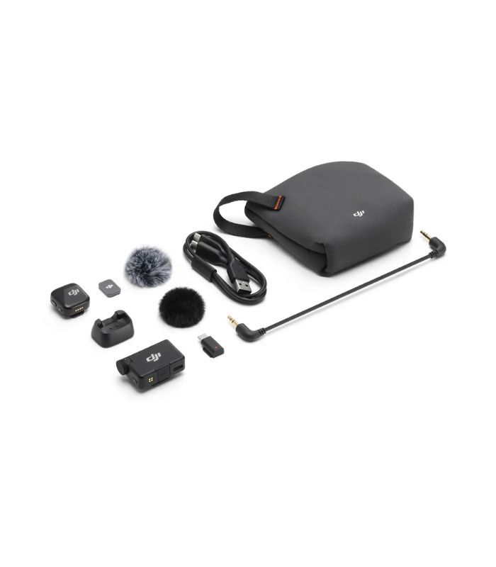 DJI Mic Mini (1TX+1RX), Ultralight, Detail-Rich Audio, Noise Cancelling, Automatic Limiting, Wireless Mic for Camera/iPhone/Android, Vlog, 400m Transmission, UAE Version, Official Warranty Support