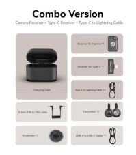 Hollyland Lark M2S Combo (Camera RX+USB-C RX+ Lightning Cable) Wireless Lavalier Microphone for iPhone/Camera/Android/PC, Titanium Clip, Noise Cancelling, 30H Use, Vlog, Interview, Content Creation