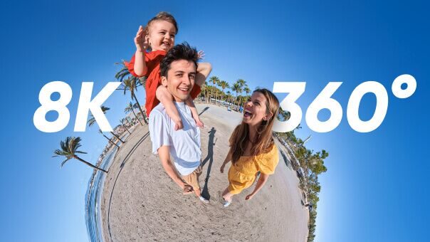8K30fps 360° Video with Dual 1/1.28" Sensors