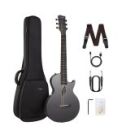 Enya NOVA Go SP1 Carbon Fiber Acoustic Electric Guitar with Smart AcousticPlus 35 Inch Travel Acustica Guitarra Starter Bundle Kit of Gig Bag, Strap, Strings, Charging Cable, Instrument Cable(