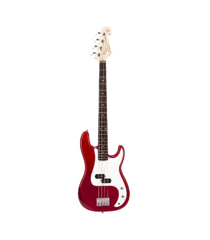 SX Guitar SB2-SK-CAR Precision Electric Bass Package Guitar - Candy Apple Red - Image 2