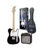 SX Guitar SE2-SK-BK Electric Package Guitar - Black