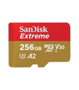 SanDisk Extreme microSD UHS I Card 256GB for 4K Video on Smartphones,Action Cams,Drones 190MB/s Read,130MB/s Write