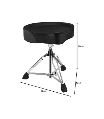 Donner Drum Stool Adjustable Drum Throne Padded Stool Motorcycle Style Drum Chair for Music Show