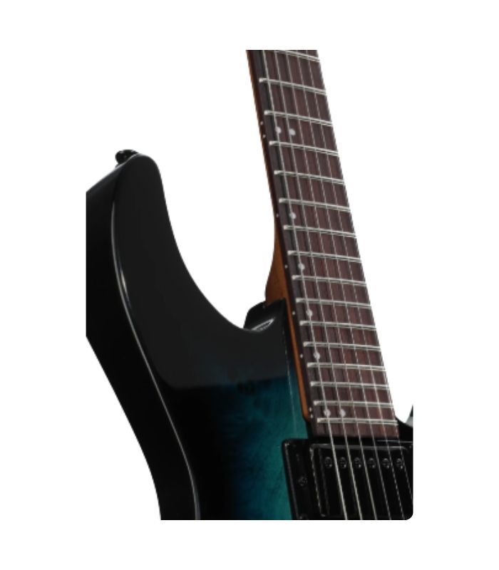 ESP - LTD M200DX Series Electric Guitar Burl Poplar Top Blue Burst Finish - Image 3