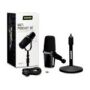 Shure MV7+ Podcast Microphone Bundle, Enhanced Audio, LED Touch Panel, USB-C & XLR Outputs, Auto Level Mode, Digital Pop Filter, Reverb Effects, Podcasting, Streaming, Recording - Black
