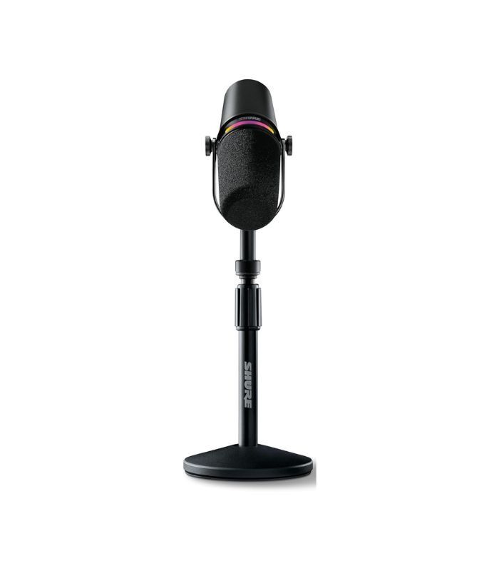Shure MV7+ Podcast Microphone Bundle, Enhanced Audio, LED Touch Panel, USB-C & XLR Outputs, Auto Level Mode, Digital Pop Filter, Reverb Effects, Podcasting, Streaming, Recording - Black