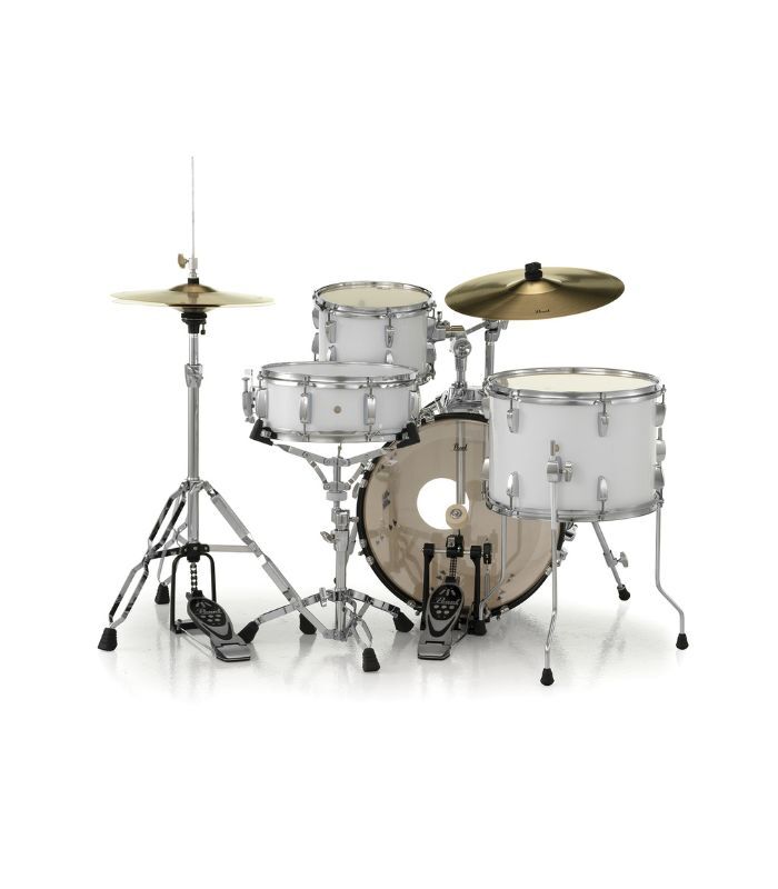 Pearl Roadshow 4-pcs Drum Set 1812B/1007T/1410F/1350S with Cymbal & Hardware Pure White Finish - Image 4