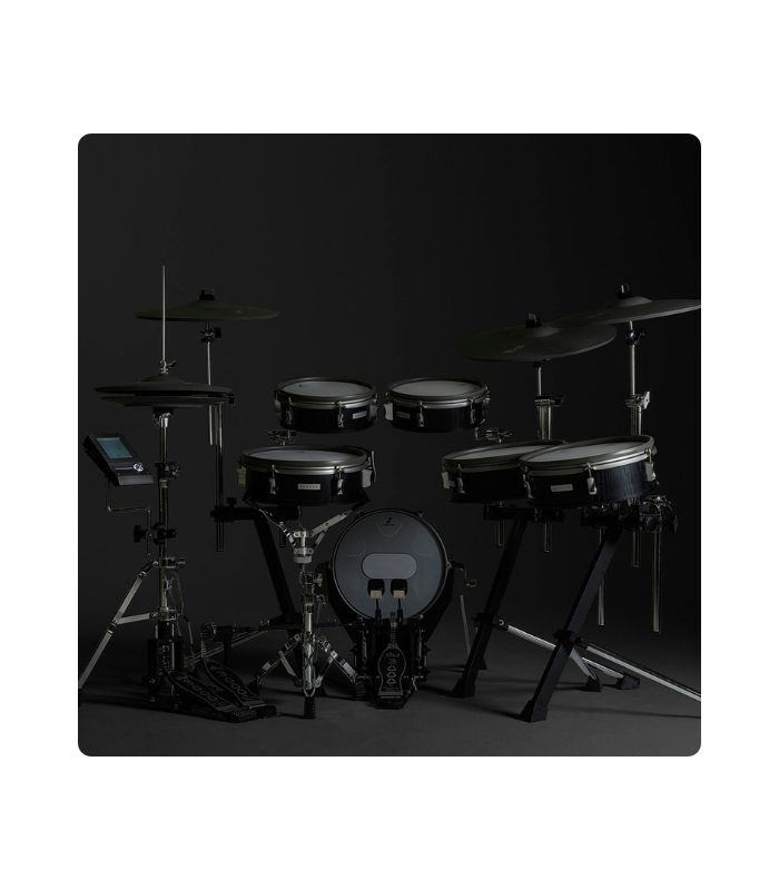 EFNOTE 3 -3X Standard 6 Pieces Electric Drum Set Includes 4 Cymbals, 3 Lambda Tripod Cymbal & Snare Stands, Black Oak Finish (Kick Pedal & Hi Hat Stand Not Included) - Image 8