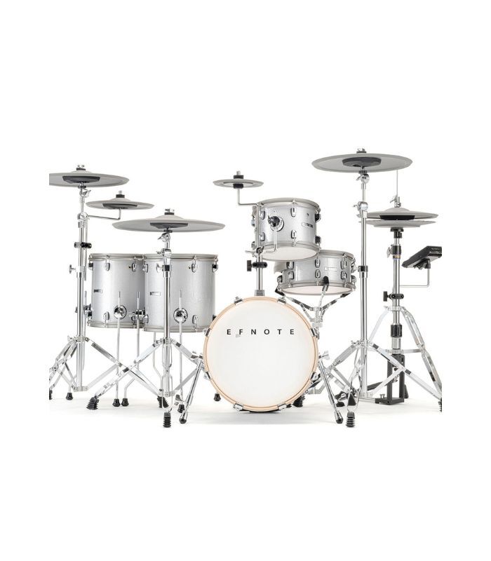 EFNOTE 5 - 5 Standard 4 Pieces Electric Drum Set Includes 4 Cymbals, Includes Splash Cymbal Arm, White Sparkle Finish  (Hardware Not Included) - Image 7