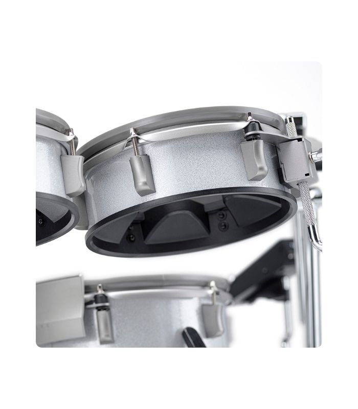EFNOTE 3 - 3 Style B 5 Pieces Electric Drum Set Includes 4 Cymbals, 3 Lambda Tripod Cymbal & Snare Stands, White Sparkle Finish (Kick Pedal & Hi Hat Stand Not Included) - Image 9