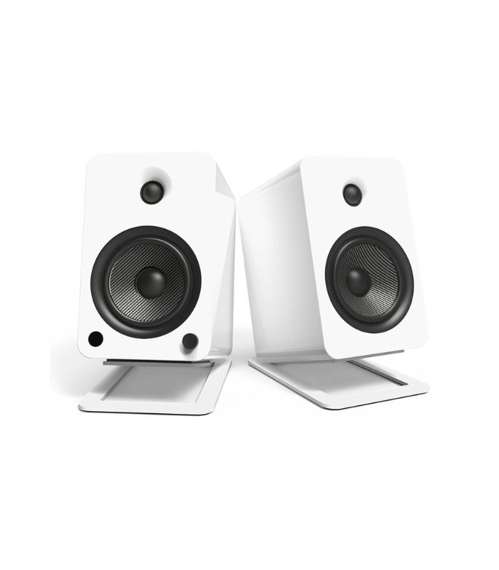 Kanto Audio - S6W Angled Desktop Speaker Stands for Large Speakers - White, Pair - Image 2