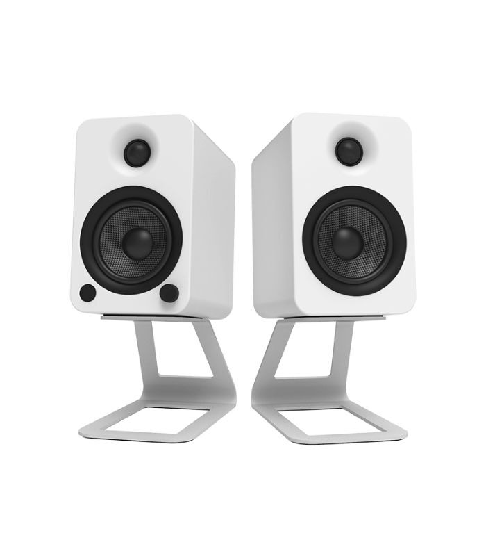 Kanto Audio - SE4W Elevated Desktop Speaker Stands for Midsize Speakers - White, Pair - Image 2