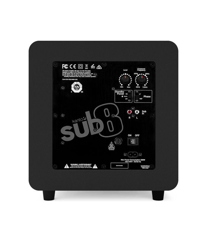 Kanto Audio - SUB8 300W 8" Sealed Powered Subwoofer, Matte Black - Image 2