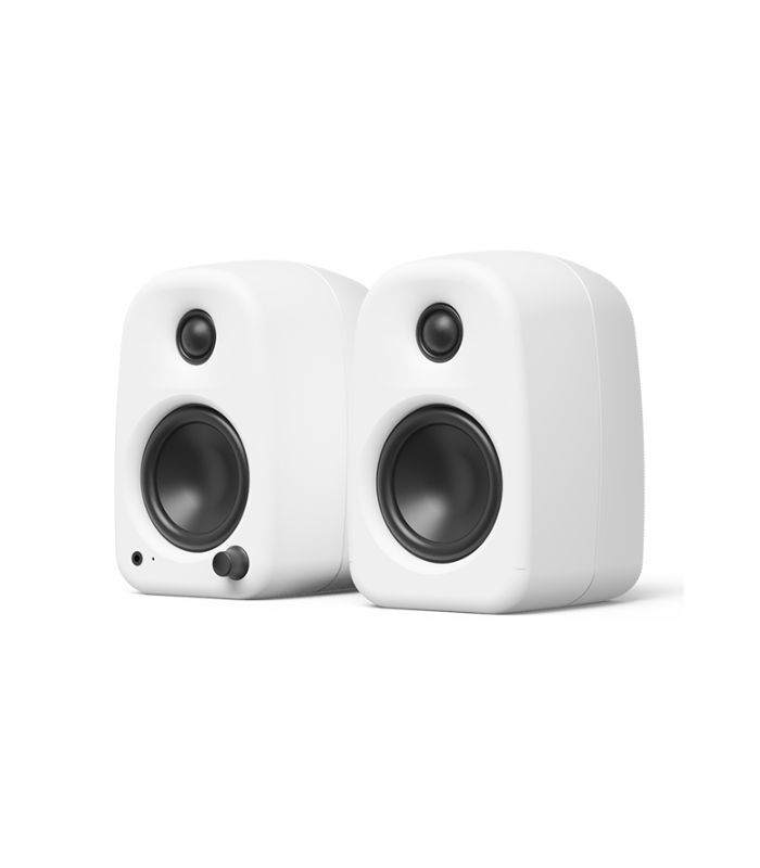 Kanto Audio - UKI 100W Desktop Speakers with Bluetooth, USB-C, Headphone out – Chalk (Matte White), Pair - Image 1