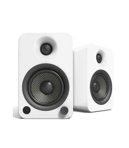 Kanto Audio - YU4 140W Powered Bookshelf Speakers with Bluetooth and Phono Preamp - Matte White, Pair - Image 1
