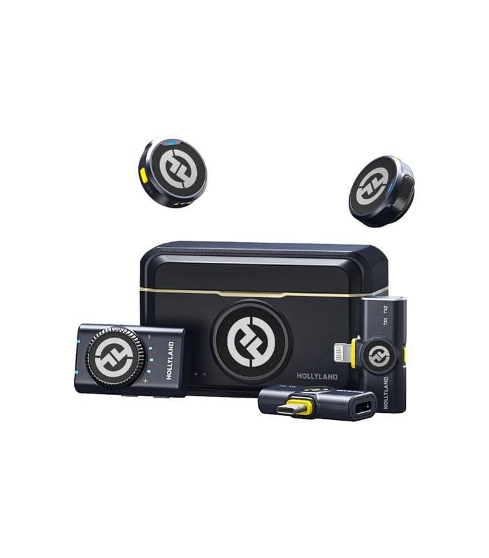 Hollyland LARK M2 Wireless Lavalier Microphone (2TX+3RX) Compatible with Camera, iPhone, Android, 1000ft LOS Range, Hi-Fi Audio, Noise Cancellation, 40H Duration, for Vlogging