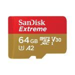 Sandisk extreme microsd uhs i card 64gb for 4k video on smartphones,action cams 170mb/s read,80mb/s write, sdsqxah-064g-gn6mn
