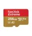 SanDisk Extreme microSD UHS I Card 256GB for 4K Video on Smartphones,Action Cams,Drones 190MB/s Read,130MB/s Write