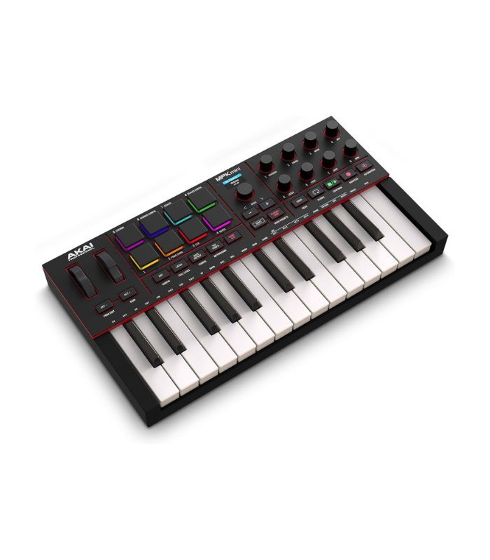 Akai Professional MPK Mini IV USB-C MIDI Keyboard Controller for Beginners and Producers - MPC Drum Pads, 360° Knobs, Pitch & Mod Wheels, Lessons and Music Production Software with 1000+ Sounds,
