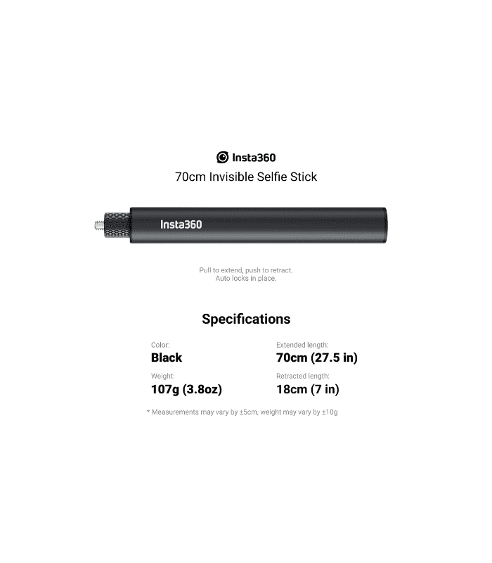 ⁦عصا سيلفي خفيّة مقاس ٧٠ سم من إنستا ٣٦٠⁩ - الصورة ⁦2⁩