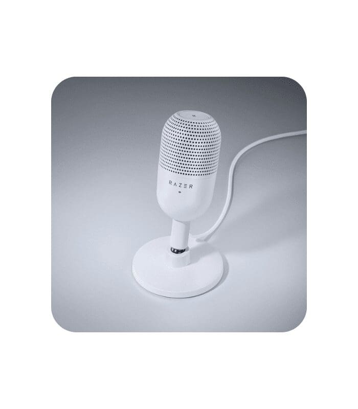 Razer Seiren V3 Mini - White Ultra-Compact USB Microphone with Tap-to-Mute
