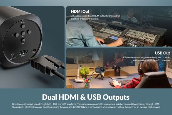 AVMATRIX Eagle T10 Livestream Camera, 10X Optical Zoom Wide Angle, ToF Auto Focus Streaming Camera, Full HD 1080P 60fps with USB3.0 and HDMI Out, Work with OBS, Zoom, Teams, YouTube/Twitch/Facebook