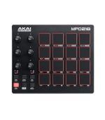 Akai Professional MPD218 UltraPortable USB BusPowered 16Pad USB/MIDI Pad Controller with MPC Pads, 6 Assignable Knobs, Note Repeat & Full Level Buttons, and Production Software Package Included, Black
