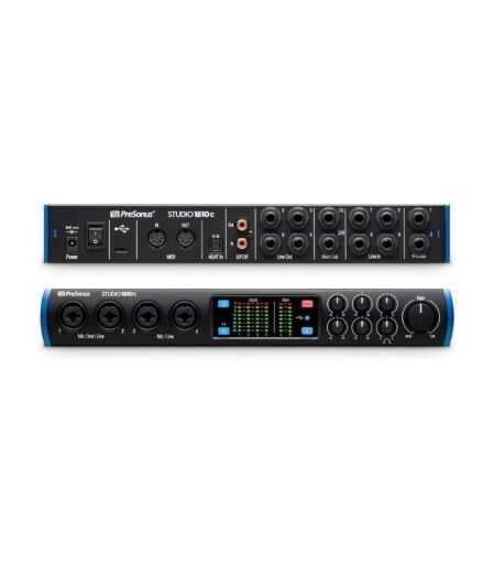 1810c-01 PreSonus Studio 1810c 18x8, 192 kHz, USB Audio Interface with Studio One Artist and Ableton Live Lite DAW Recording Software