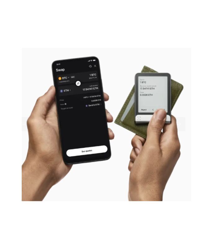 ⁦محفظة ليدجر فليكس للعملات الرقمية بشاشة لمس ٢.٨٤ بوصة مع مفتاح استرداد - جرافيت⁩ - الصورة ⁦4⁩