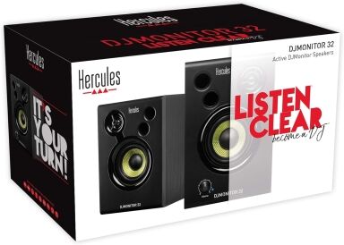 Hercules DJmonitor 32,2 X 15 Watts RMS Active Monitoring Speakers,Black