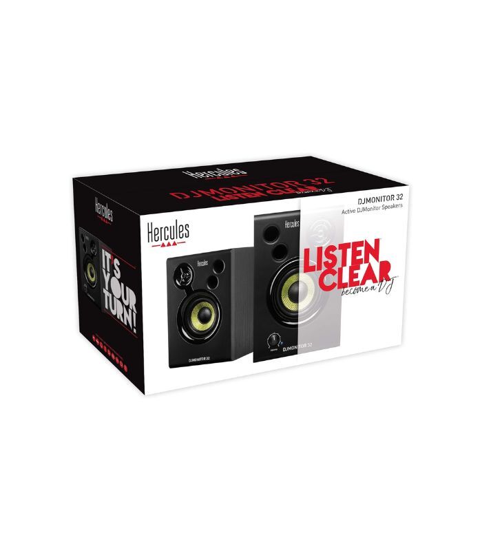 Hercules DJmonitor 32,2 X 15 Watts RMS Active Monitoring Speakers,Black