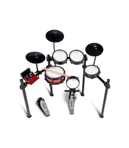 nitroprokit-01 Alesis Electronic Drum Set, Dual Zone Silent Mesh Pad, 500+ BFD Sounds, Bluetooth, USB, MIDI Drumeo Lessons, Drumsticks, Double Kick Support, Alesis Nitro Pro