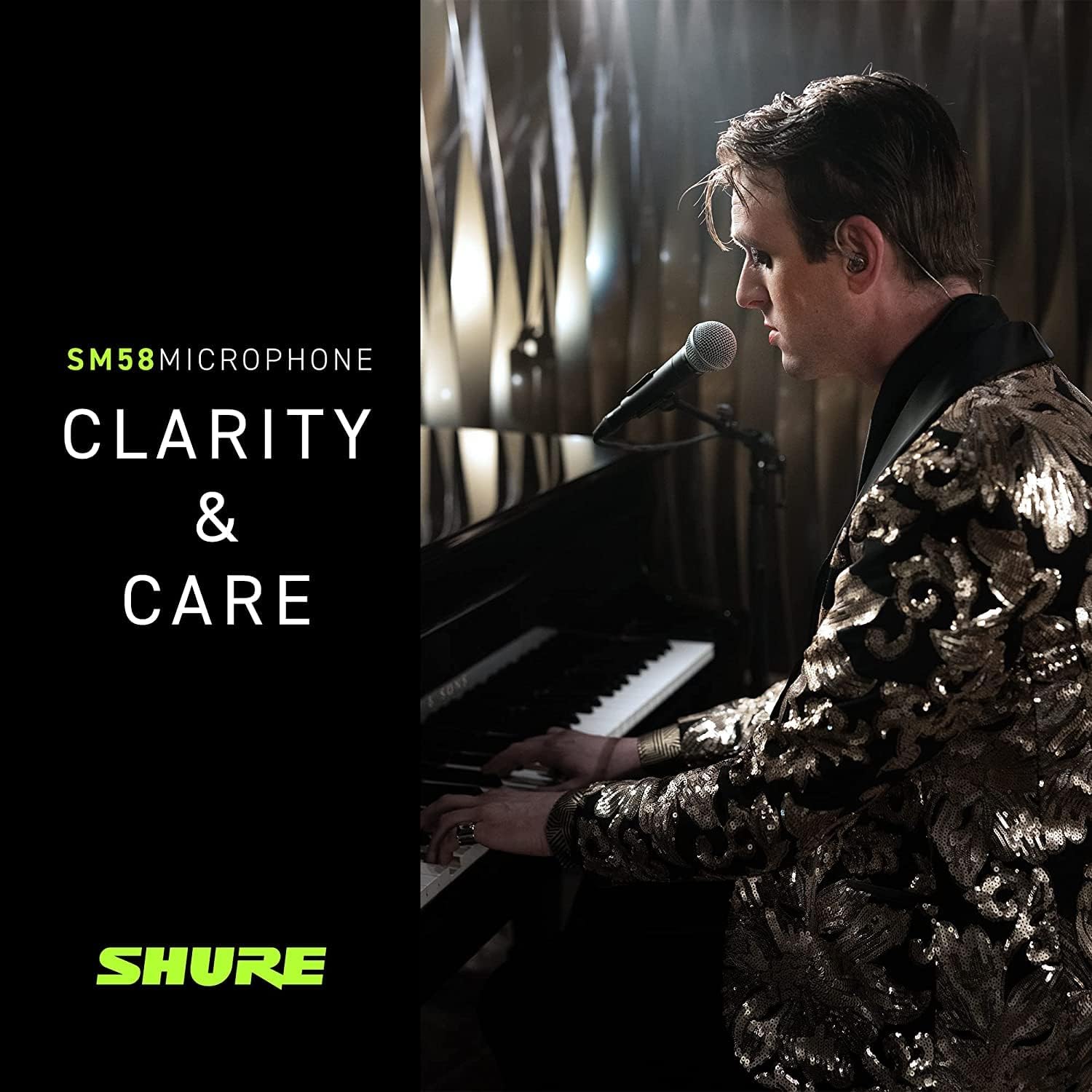 Shure SM58-LC, Cardioid Dynamic Vocal Microphone, Dynamic, Studio Ready, Cardioid, For Live Performance, Home Recording & Podcast