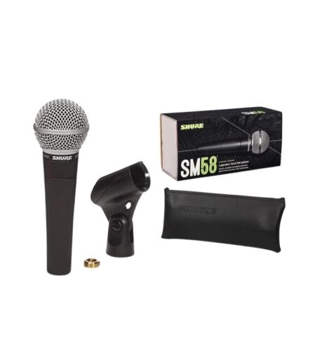 Shure SM58-LC, Cardioid Dynamic Vocal Microphone, Dynamic, Studio Ready, Cardioid, For Live Performance, Home Recording & Podcast