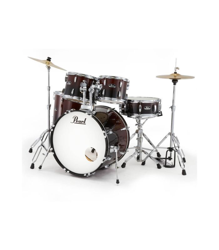 Pearl Roadshow 5pc Drum Set 2216B/1008T/1209T/1616F/1455S with Cymbal & Hardware Garnet Fade Finish - Image 3