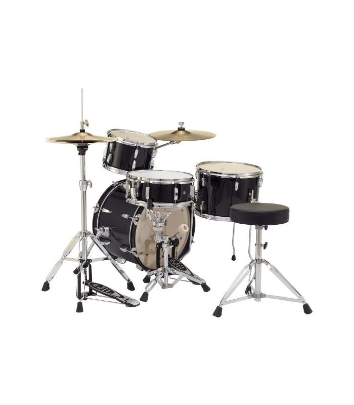 Pearl Roadshow 4-pcs Drum Set 1812B/1007T/1410F/1350S with Cymbal & Hardware Jet Black Finish - Image 3