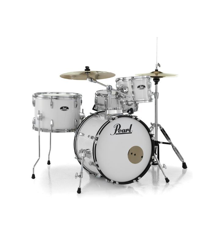 Pearl Roadshow 4-pcs Drum Set 1812B/1007T/1410F/1350S with Cymbal & Hardware Pure White Finish - Image 2