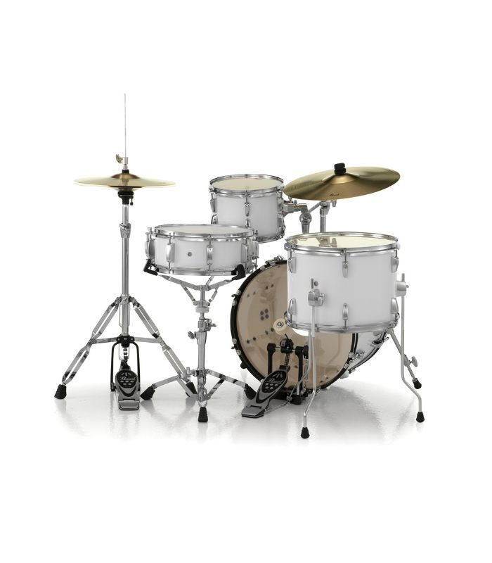 Pearl Roadshow 4-pcs Drum Set 1812B/1007T/1410F/1350S with Cymbal & Hardware Pure White Finish - Image 3