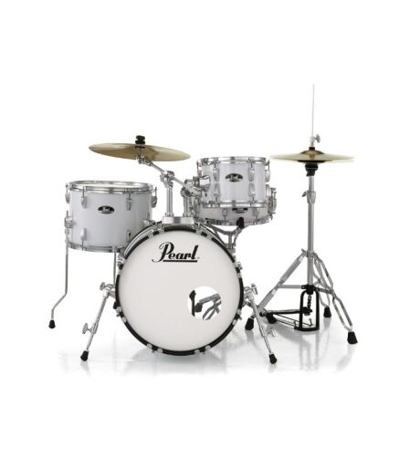 Pearl Roadshow 4-pcs Drum Set 1812B/1007T/1410F/1350S with Cymbal & Hardware Pure White Finish - Image 1
