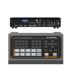 AVMATRIX HVS0401E Micro 4 Channel HDMI DP Video Switcher Mixer 4 Channel Inputs with RTMP Live Streaming and Record